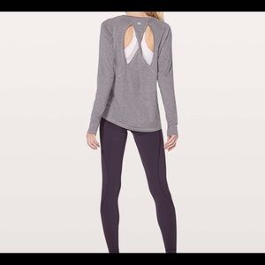 Purple lulu lemon long sleeve open back shirt